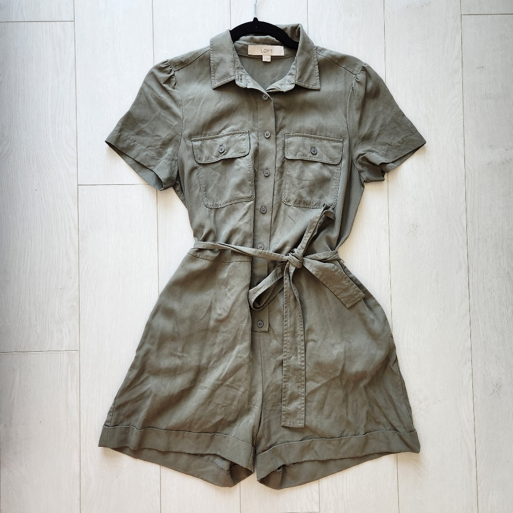 Loft Olive Utility Romper